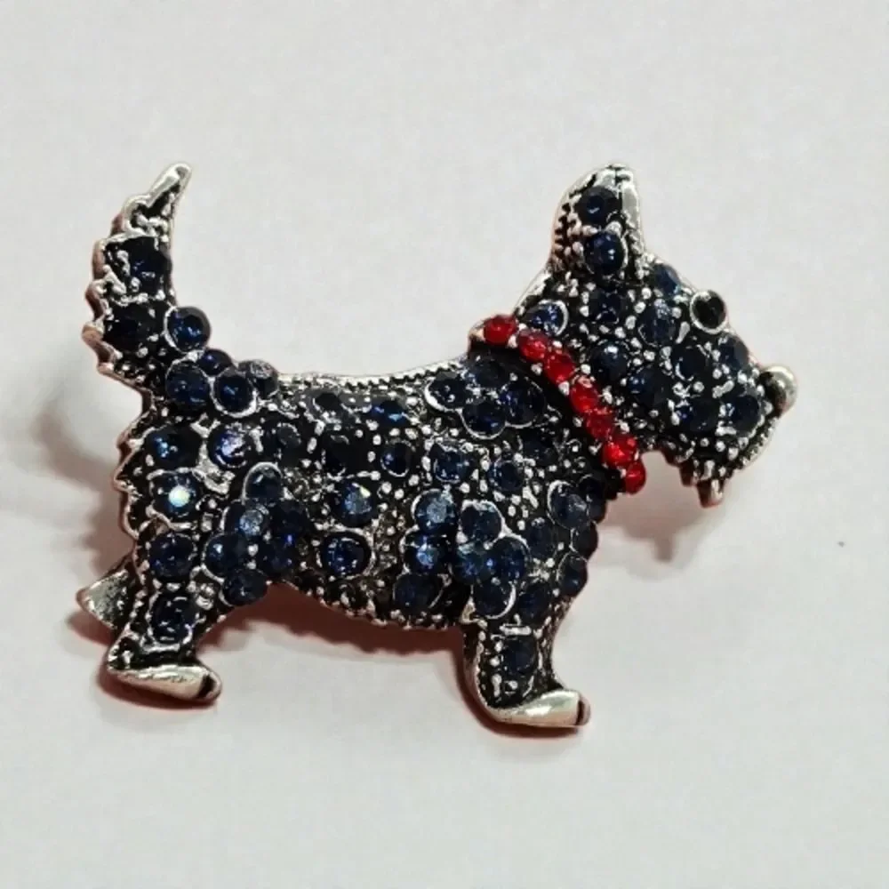 Westie Scottish Terrier Rhinestone Brooch Crystal Lapel Pin NWT Cute Scotty Dog